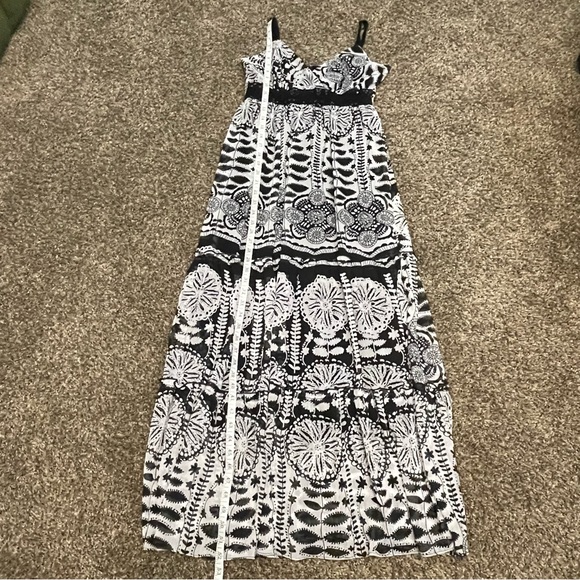 Alyn Paige New York Womens Tiered Maxi Tent Dress Black & White Sz 5/6 - Picture 6 of 7